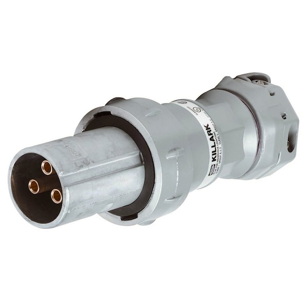 Interlocked Hazardous Location Plug, 60A 600V AC, 4-Pole 3-Wire Grounding